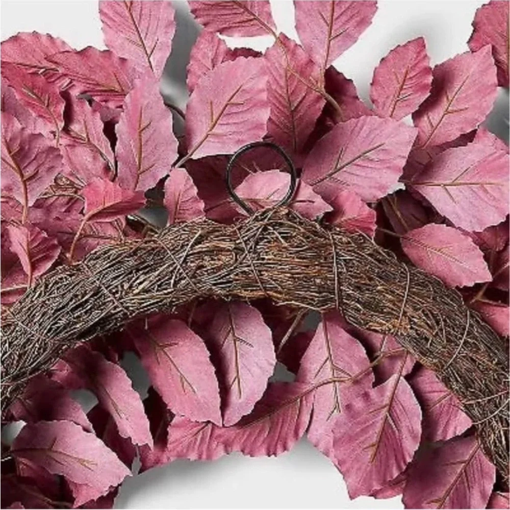 Studio McGee 26” Burgundy Leaf Holiday Wreath